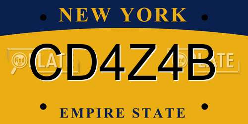 CD4Z4B New York License Plate