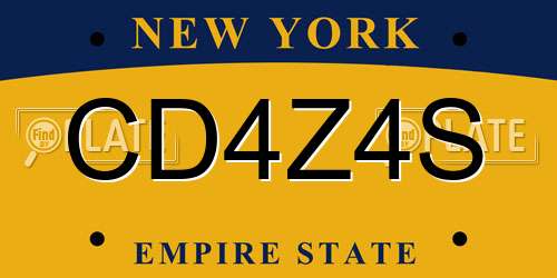 CD4Z4S New York License Plate