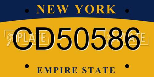 CD50586 New York License Plate