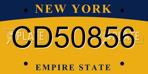 CD50856 New York License Plate