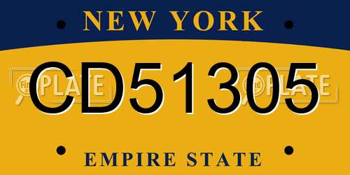 CD51305 New York License Plate