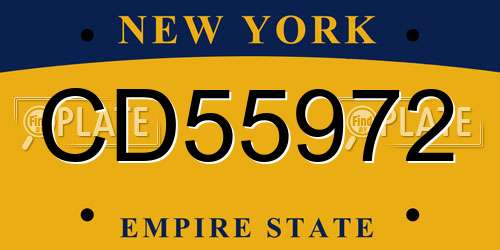 CD55972 New York License Plate