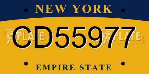 CD55977 New York License Plate