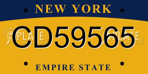 CD59565 New York License Plate