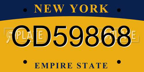 CD59868 New York License Plate
