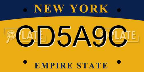 CD5A9C New York License Plate