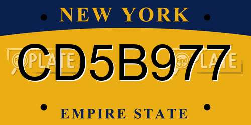 CD5B977 New York License Plate
