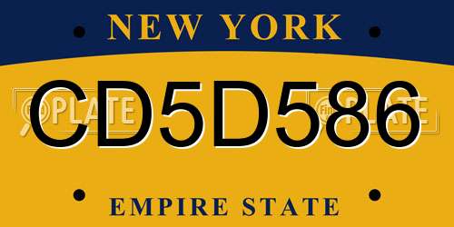 CD5D586 New York License Plate