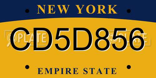 CD5D856 New York License Plate