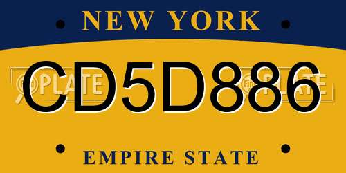 CD5D886 New York License Plate