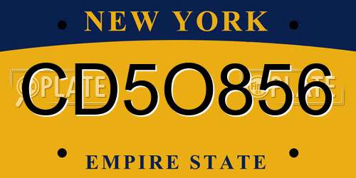CD5O856 New York License Plate