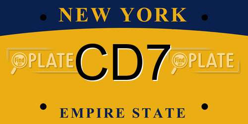 CD7 New York License Plate