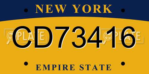 CD73416 New York License Plate
