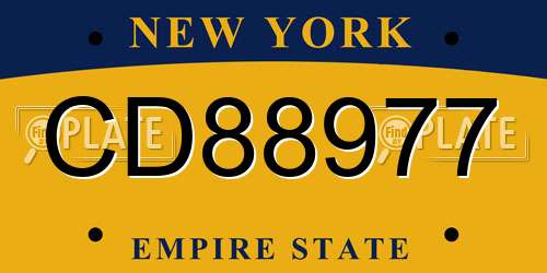 CD88977 New York License Plate