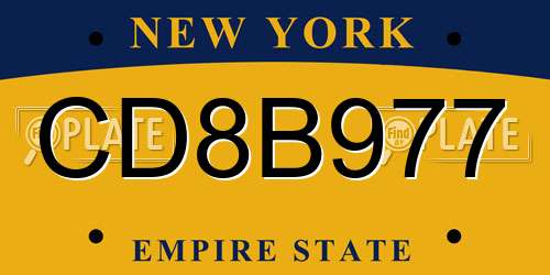 CD8B977 New York License Plate
