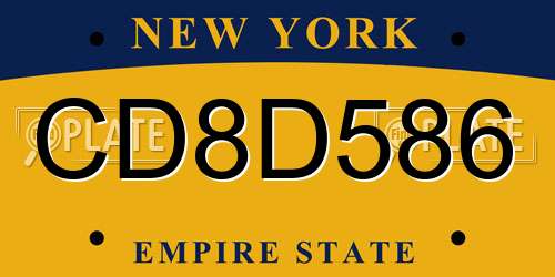 CD8D586 New York License Plate