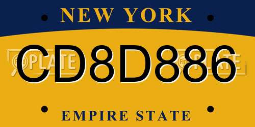 CD8D886 New York License Plate
