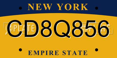 CD8Q856 New York License Plate