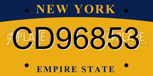 CD96853 New York License Plate
