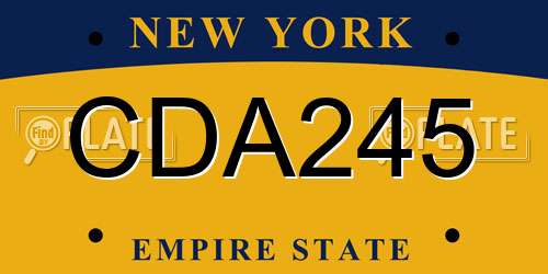 CDA245 New York License Plate