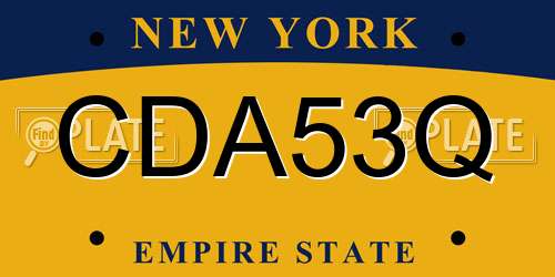 CDA53Q New York License Plate