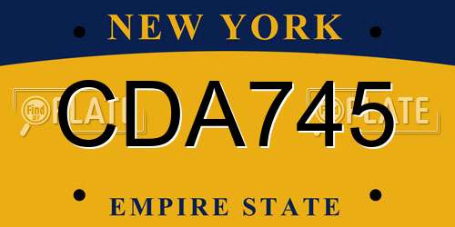 CDA745 New York License Plate
