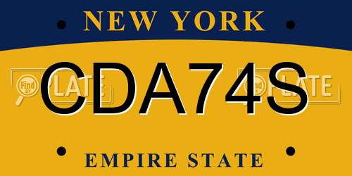 CDA74S New York License Plate