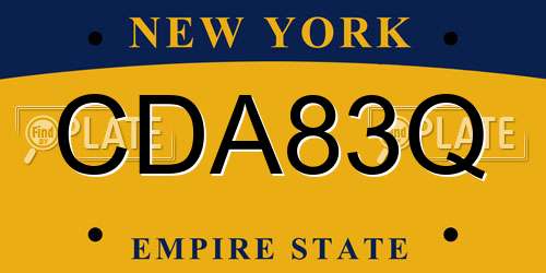 CDA83Q New York License Plate