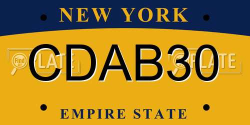 CDAB30 New York License Plate