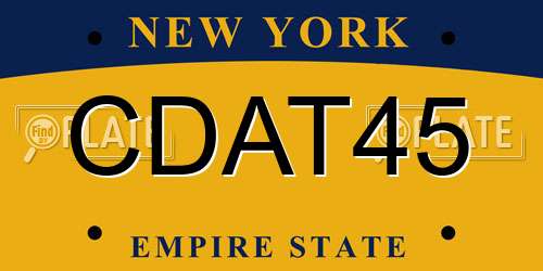 CDAT45 New York License Plate