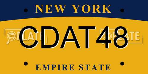 CDAT48 New York License Plate