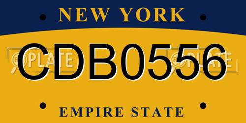 CDB0556 New York License Plate