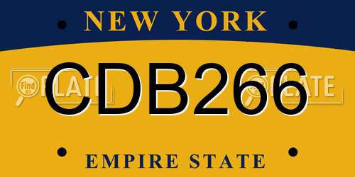 CDB266 New York License Plate