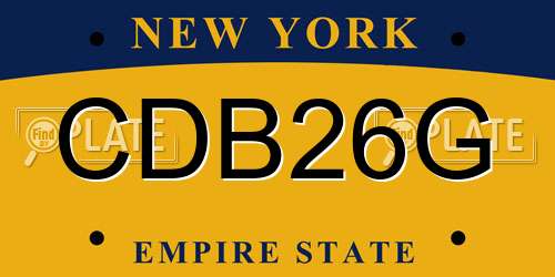 CDB26G New York License Plate