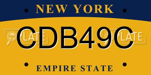 CDB49C New York License Plate
