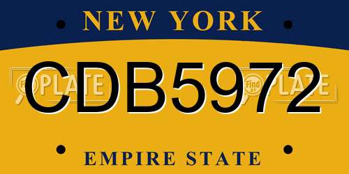 CDB5972 New York License Plate