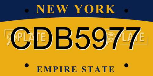 CDB5977 New York License Plate
