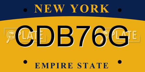 CDB76G New York License Plate