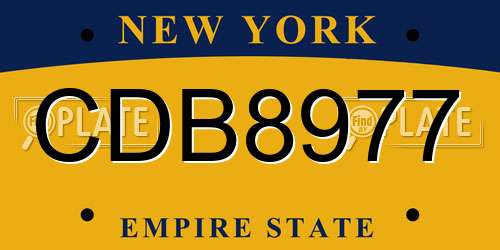 CDB8977 New York License Plate