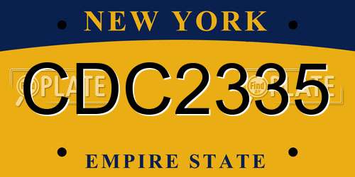 CDC2335 New York License Plate