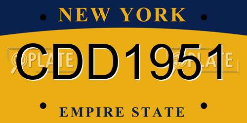 CDD1951 New York License Plate