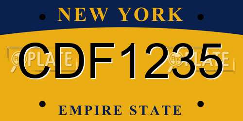 CDF1235 New York License Plate