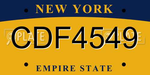CDF4549 New York License Plate
