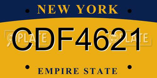 CDF4621 New York License Plate