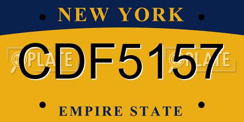 CDF5157 New York License Plate