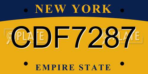 CDF7287 New York License Plate