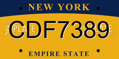 CDF7389 New York License Plate