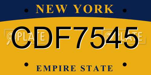 CDF7545 New York License Plate