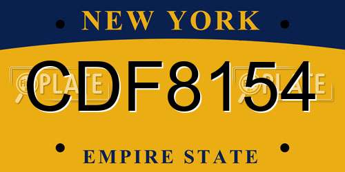 CDF8154 New York License Plate