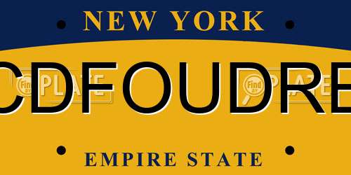 CDFOUDRE New York License Plate